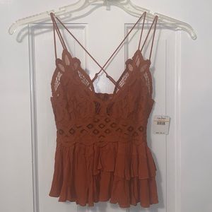 #252 FP Burnt Orange Intimately Adela Lace Cami